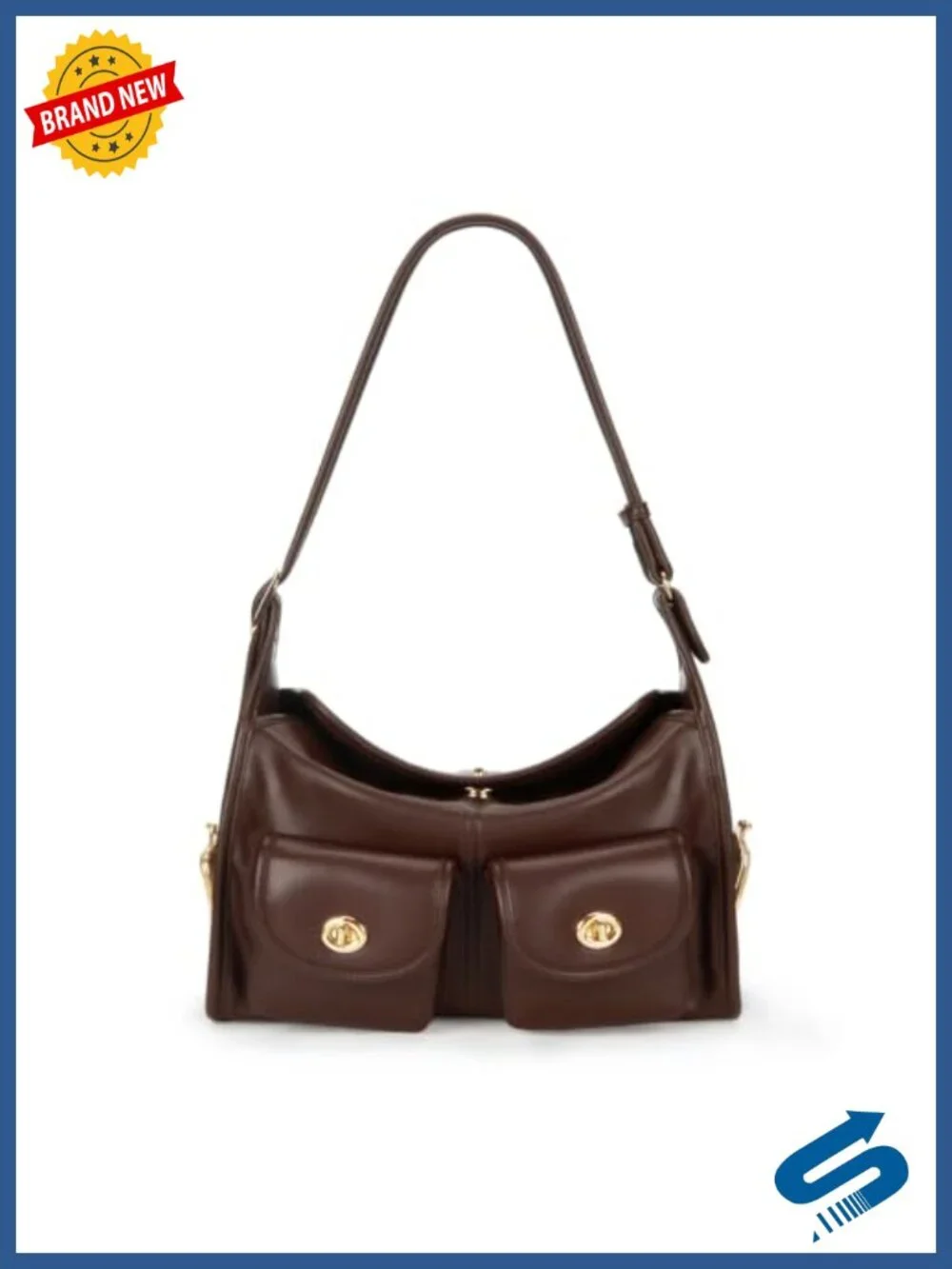 Turn Lock Hobo Shoulder Bag Women Faux Leather Tote Crossbody Work